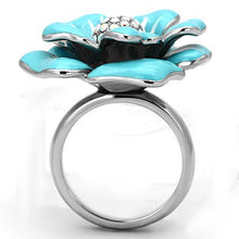 Load image into Gallery viewer, Rings for Women Silver Stainless Steel TK817 with Top Grade Crystal in Aurora Borealis (Rainbow Effect)
