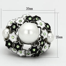 Load image into Gallery viewer, Silver Rings for Women Stainless Steel TK818 with Pearl in White
