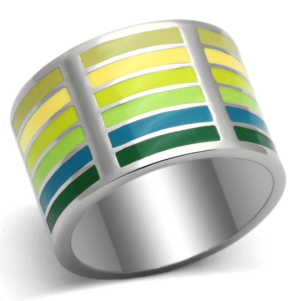 Rings for Women Silver Stainless Steel TK819 with Epoxy in Multi Color