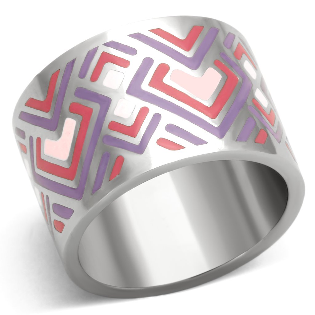 Rings for Women Silver Stainless Steel TK823 with Epoxy in Multi Color
