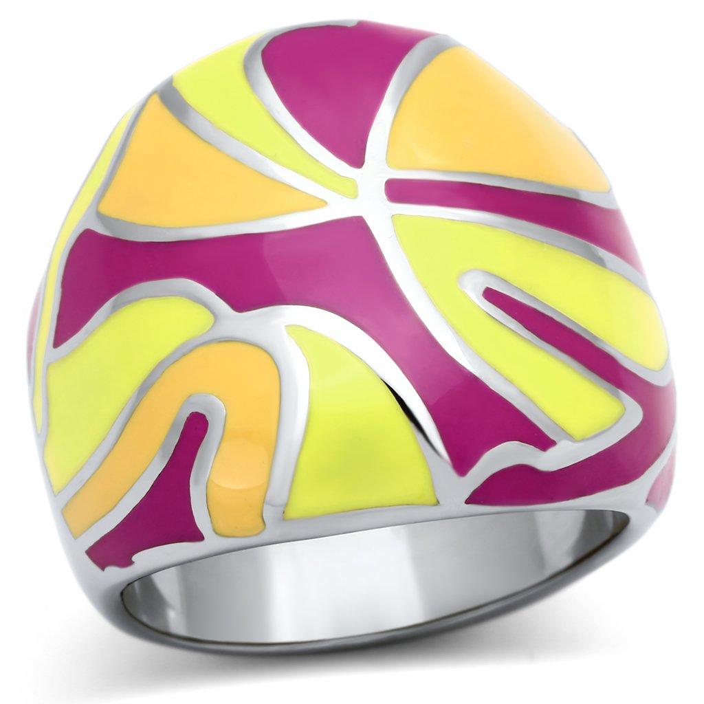 Rings for Women Silver Stainless Steel TK834 with Epoxy in Multi Color