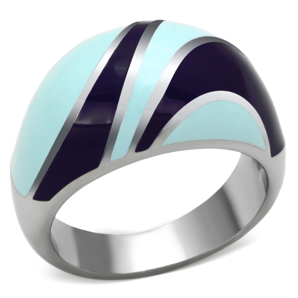 Rings for Women Silver Stainless Steel TK835 with Epoxy in Multi Color