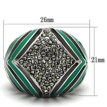 Load image into Gallery viewer, Rings for Women Silver Stainless Steel TK839 with Top Grade Crystal in Black Diamond
