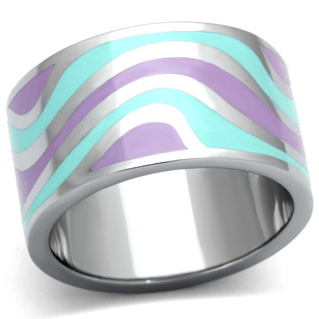 Rings for Women Silver Stainless Steel TK840 with Epoxy in Multi Color