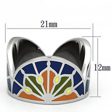 Load image into Gallery viewer, Rings for Women Silver Stainless Steel TK842 with Epoxy in Multi Color
