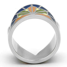Load image into Gallery viewer, Rings for Women Silver Stainless Steel TK842 with Epoxy in Multi Color
