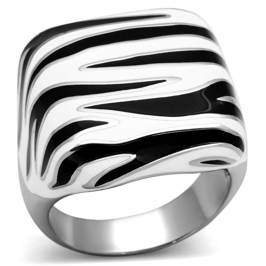Rings for Women Silver Stainless Steel TK848 with Epoxy in Multi Color