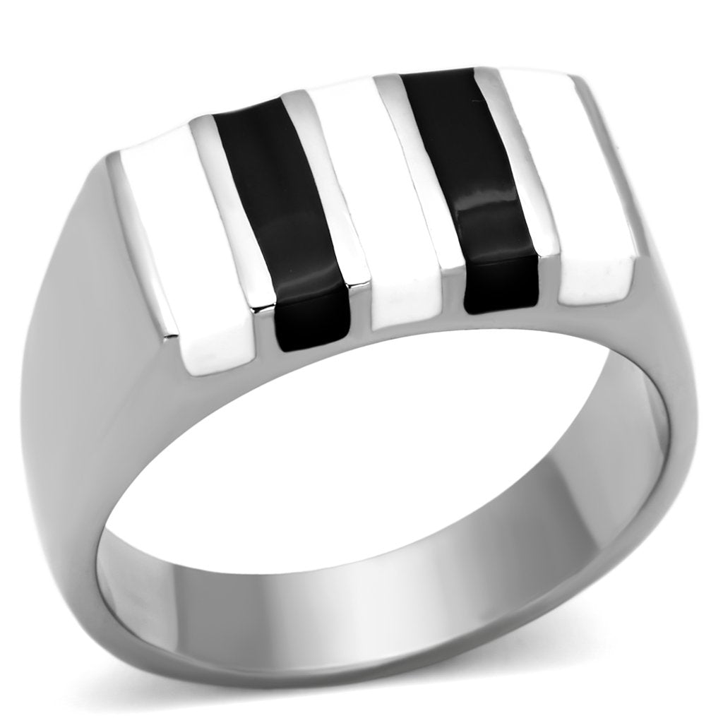 Rings for Women Silver Stainless Steel TK849 with Epoxy in Multi Color