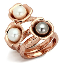 Load image into Gallery viewer, Rings for Women Silver Stainless Steel TK852 IP Rose Gold(Ion Plating) Stainless Steel Ring with Glass Bead in Multi Color
