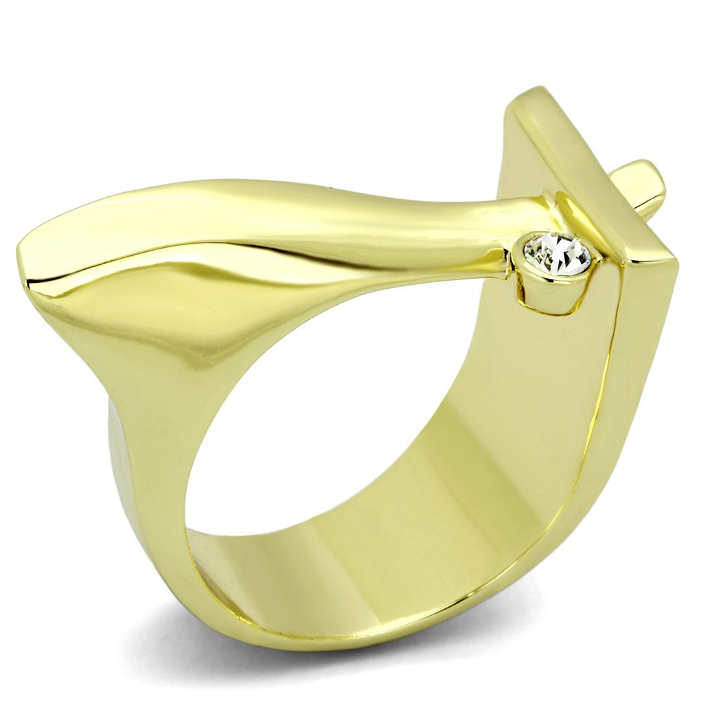 Gold Rings for Women Stainless Steel TK853 with Top Grade Crystal in Clear