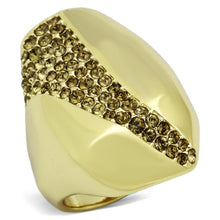 Load image into Gallery viewer, Gold Rings for Women Stainless Steel TK854 with Top Grade Crystal in Smoked Quartz

