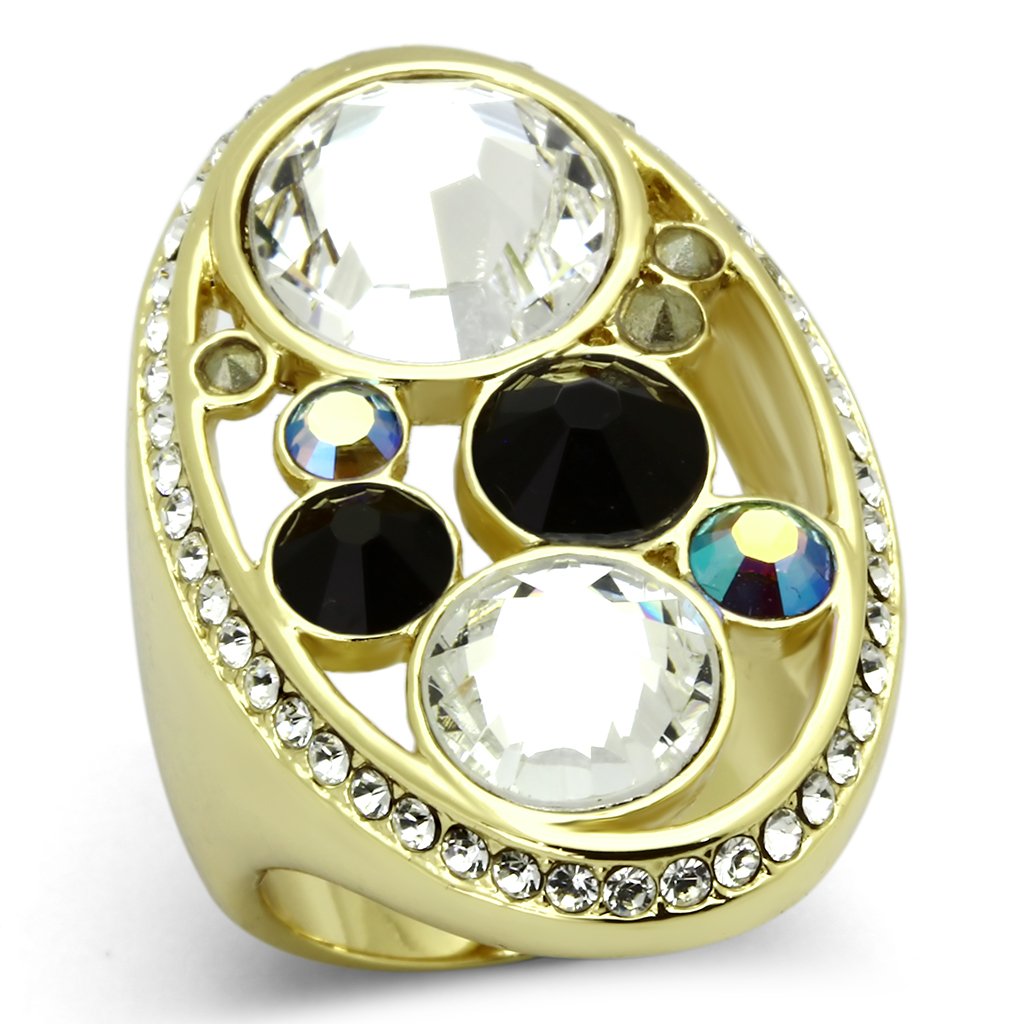 Gold Rings for Women Stainless Steel TK857 with Top Grade Crystal in Multi Color
