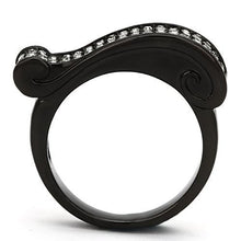 Load image into Gallery viewer, Silver Rings for Women Stainless Steel TK862 IP Black(Ion Plating) Stainless Steel Ring with Top Grade Crystal in Black Diamond

