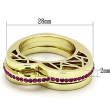 Load image into Gallery viewer, Gold Rings for Women Stainless Steel TK863 with Top Grade Crystal in Fuchsia
