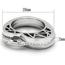 Load image into Gallery viewer, Rings for Women Silver Stainless Steel TK864 with Top Grade Crystal in Clear
