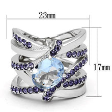 Load image into Gallery viewer, Rings for Women Silver Stainless Steel TK865 with Glass in Light Sapphire
