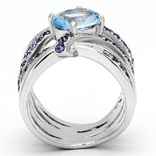 Load image into Gallery viewer, Rings for Women Silver Stainless Steel TK865 with Glass in Light Sapphire
