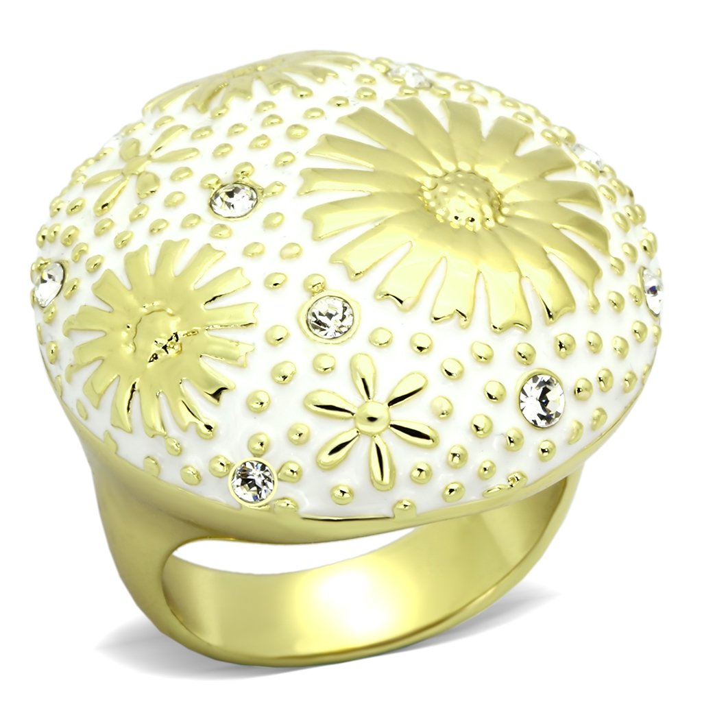 Gold Rings for Women Stainless Steel TK875 with Top Grade Crystal in Clear