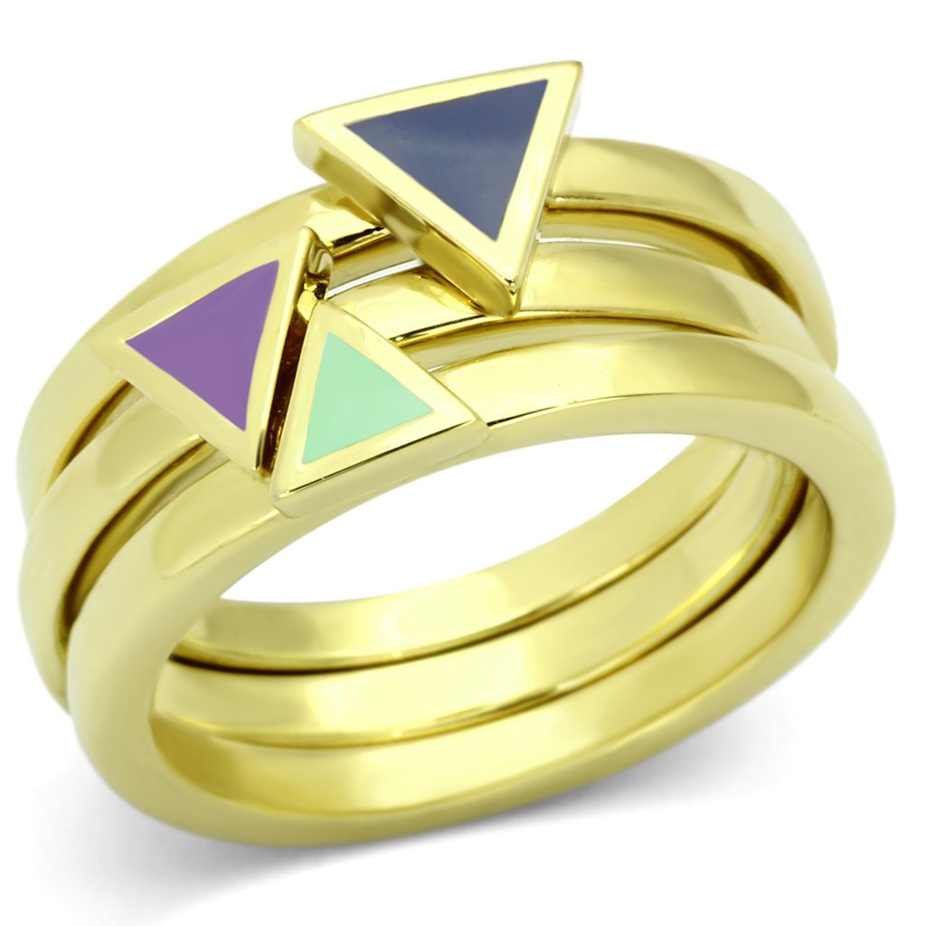 Gold Rings for Women Stainless Steel TK877 with Epoxy in Multi Color