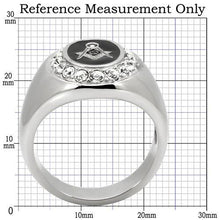 Load image into Gallery viewer, Rings for Men Silver Stainless Steel TK8X023 with Top Grade Crystal in Clear

