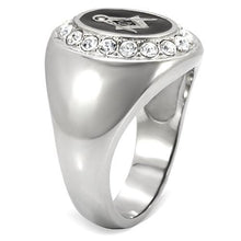 Load image into Gallery viewer, Rings for Men Silver Stainless Steel TK8X023 with Top Grade Crystal in Clear
