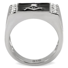 Load image into Gallery viewer, Rings for Men Silver Stainless Steel TK8X030 with AAA Grade Cubic Zirconia in Clear
