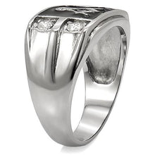 Load image into Gallery viewer, Rings for Men Silver Stainless Steel TK8X031 with AAA Grade Cubic Zirconia in Clear
