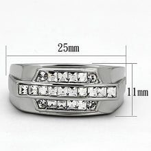 Load image into Gallery viewer, Rings for Men Silver Stainless Steel TK956 with Top Grade Crystal in Clear
