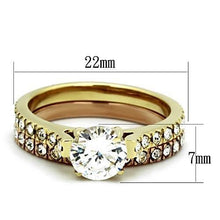 Load image into Gallery viewer, Gold Rings for Women Stainless Steel TK968 Gold &amp; Rose with AAA Grade Cubic Zirconia in Clear
