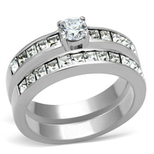 Load image into Gallery viewer, Silver Rings for Women Stainless Steel TK972 with AAA Grade Cubic Zirconia in Clear
