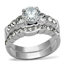 Load image into Gallery viewer, Rings for Women Silver Stainless Steel TK974 with AAA Grade Cubic Zirconia in Clear
