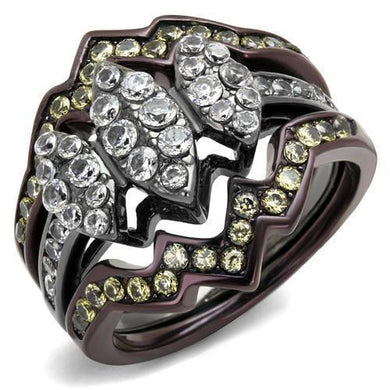 Womens Black Brown SIlver Ring Anillo Para Mujer y Ninos Kids 316L Stainless Steel Ring con Diamante Zirconia Cubica Bolzano - Jewelry Store by Erik Rayo