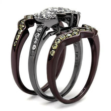Load image into Gallery viewer, Womens Black Brown SIlver Ring Anillo Para Mujer y Ninos Kids 316L Stainless Steel Ring con Diamante Zirconia Cubica Bolzano - ErikRayo.com
