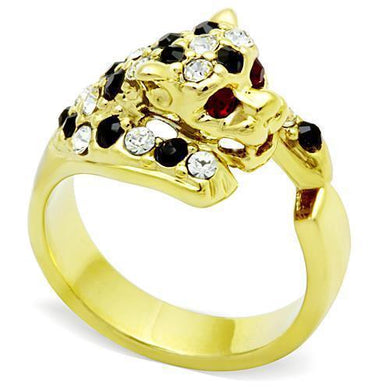 Womens Gold Jaguar Ring 316L Stainless Steel Anillo Color Oro Para Mujer Ninas Acero Inoxidable con Piedra Crystal en Multicolor Bilha - Jewelry Store by Erik Rayo